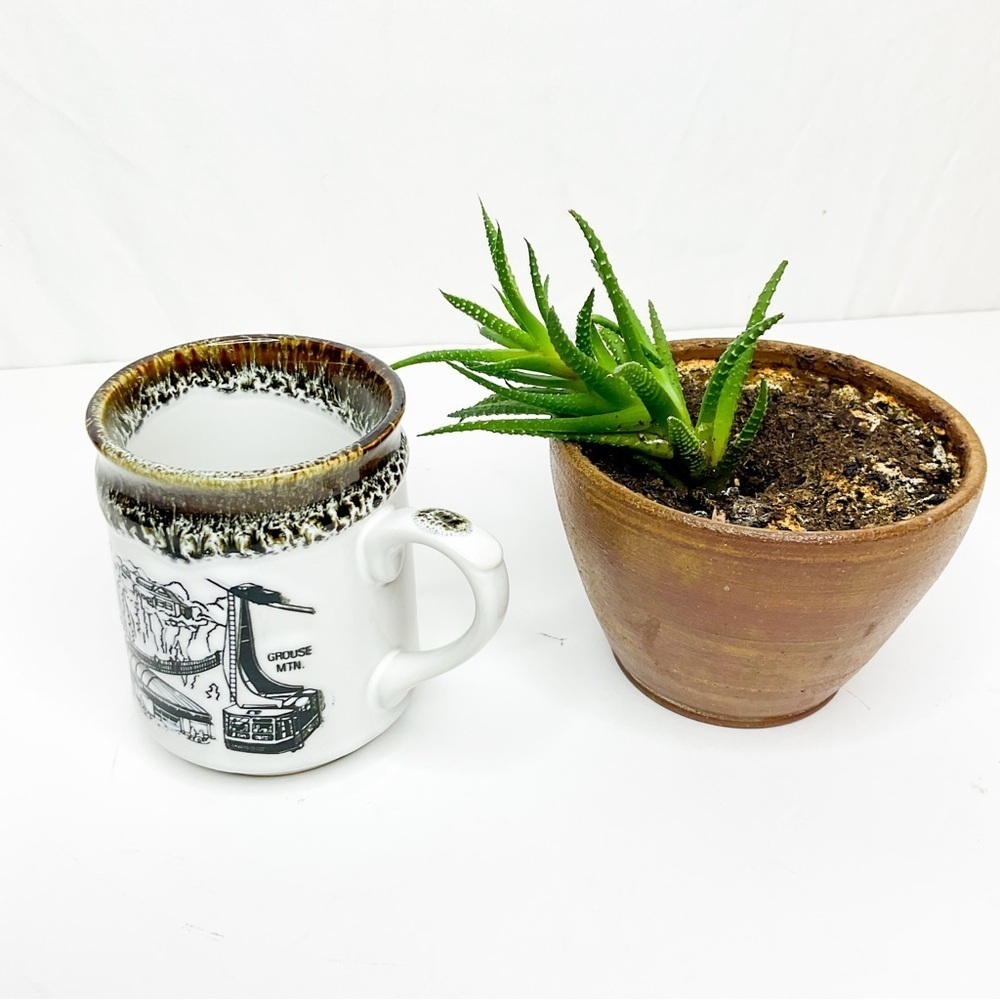 Vintage Vancouver Stoneware Mug with Brown Accents